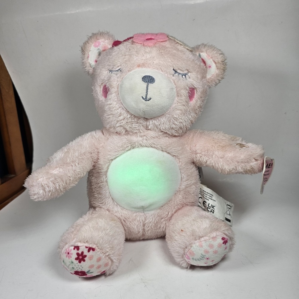 DreamGro Bear Pink Light & Lullaby Soother Tummy Glows Works!